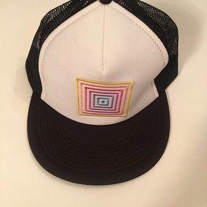 Rainbow Lularoe Black White Trucker Mesh Baseball